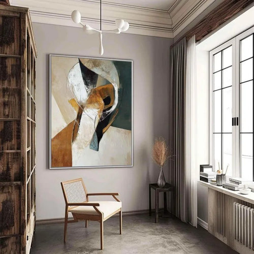 Abstract Handmade Oil Painting Wabi Sabi Textured Hand Painted Painting Wall Art Minimalist Canvas For Home Decor No Frame