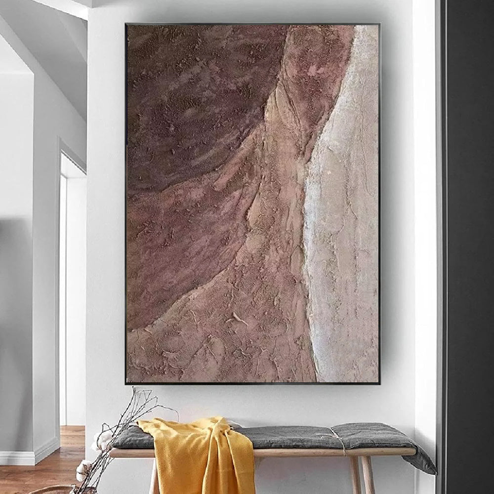 Handmade Oil Painting Canvas Wall Art Decoration Brown Texture Abstract For Home Living Room Decor Rolled Frameless Unstretched Painting