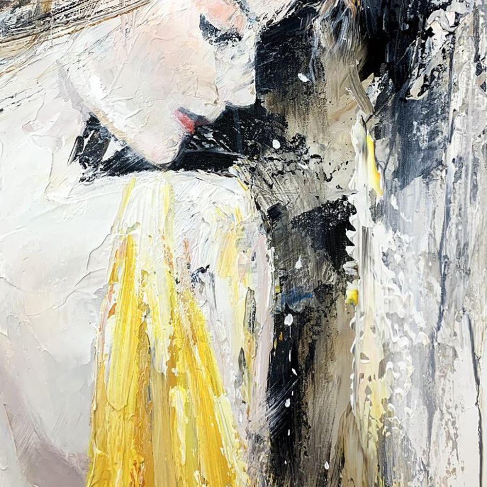 Handmade Oil Painting Canvas Wall Art Decoration Modern Elegant Woman Texture For Home Living Room Decor Rolled Frameless Unstretched Painting