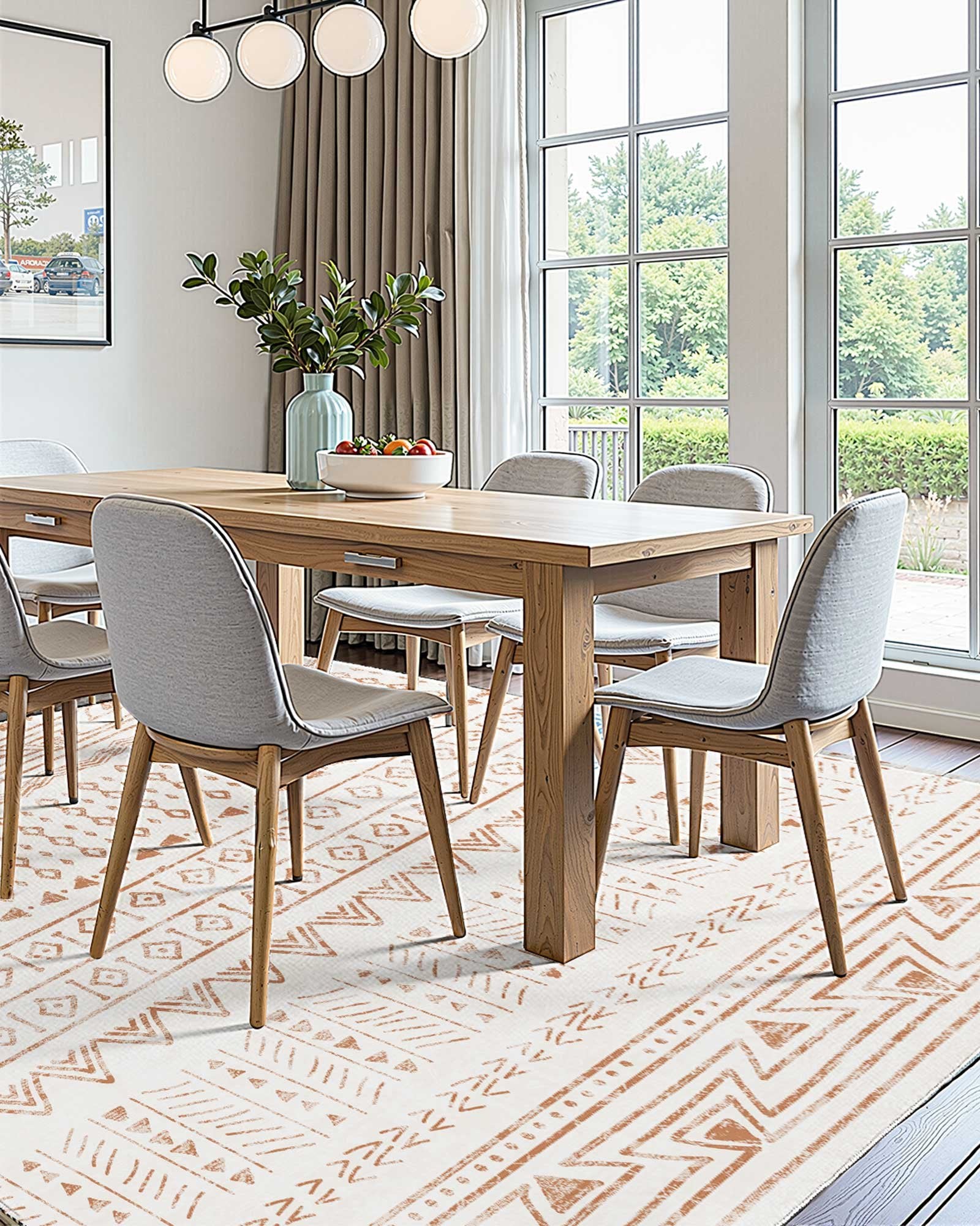 Area Rug, 5 X 8 Ft Large Washable Rug, Non-Slip And Tear-Resistant Soft Carpet, Pet Friendly Modern Area Rugs, Indoor Mat For Bedroom, Office, Living Room, Entryway, Beige